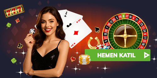 kadın ve casino objeleri yer alan hemen katıl butonlu görsel